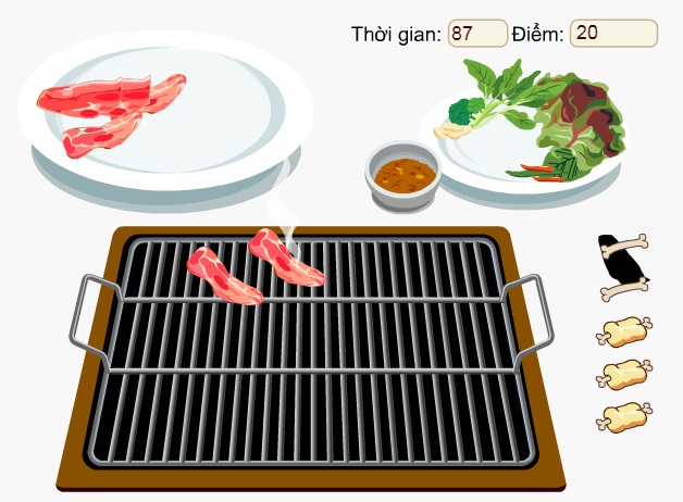 choi game thịt nướng Hàn Quốc