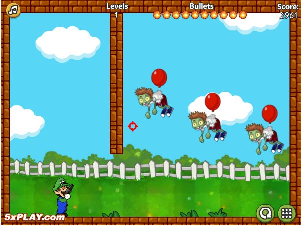 game Luigi bắn zombie