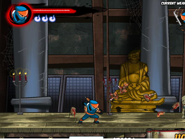 chơi game cuộc chiến giữa zombie và ninja 2