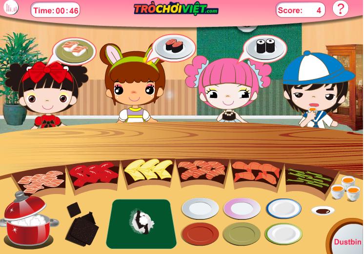 chơi game nhà hàng Shushi bận rộn